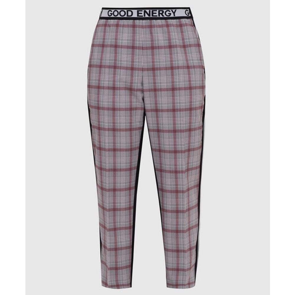 NWT Marina Rinaldi Radiante Black Plaid Pants Colorblock GOOD ENERGY Plus Sz 24